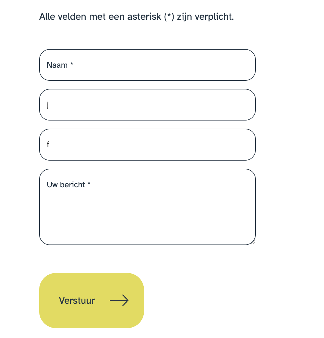 formuliervelden zonder label