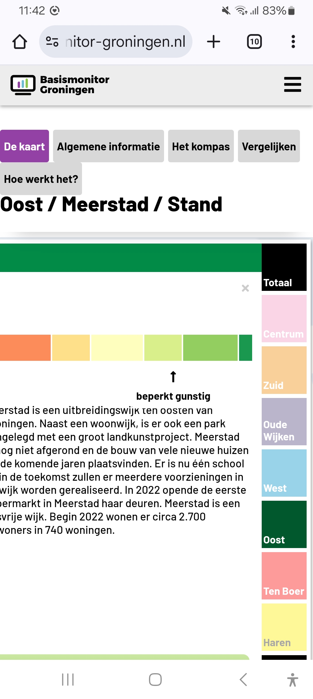 kompas in portretmodus