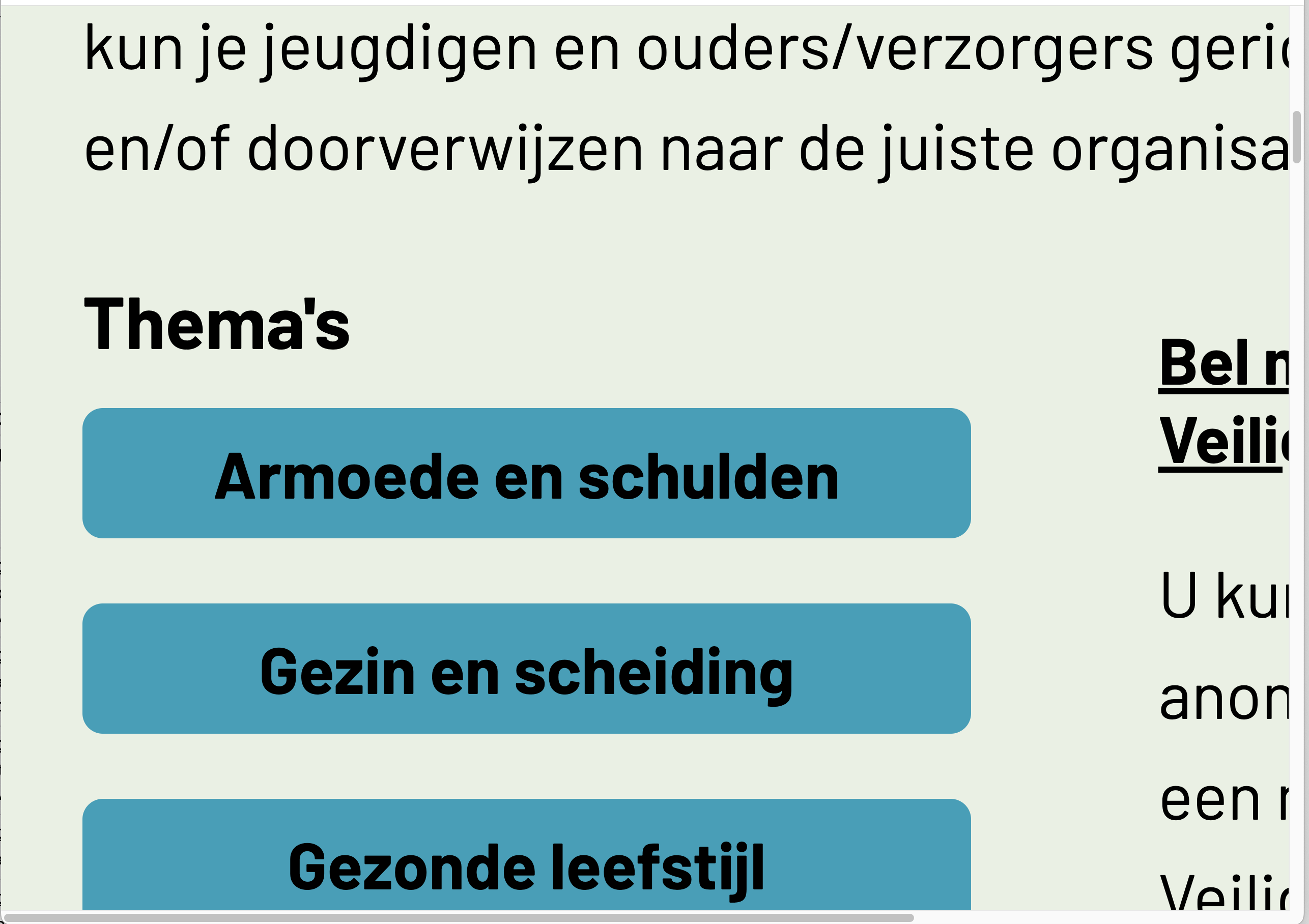 tekst loopt buiten beeld