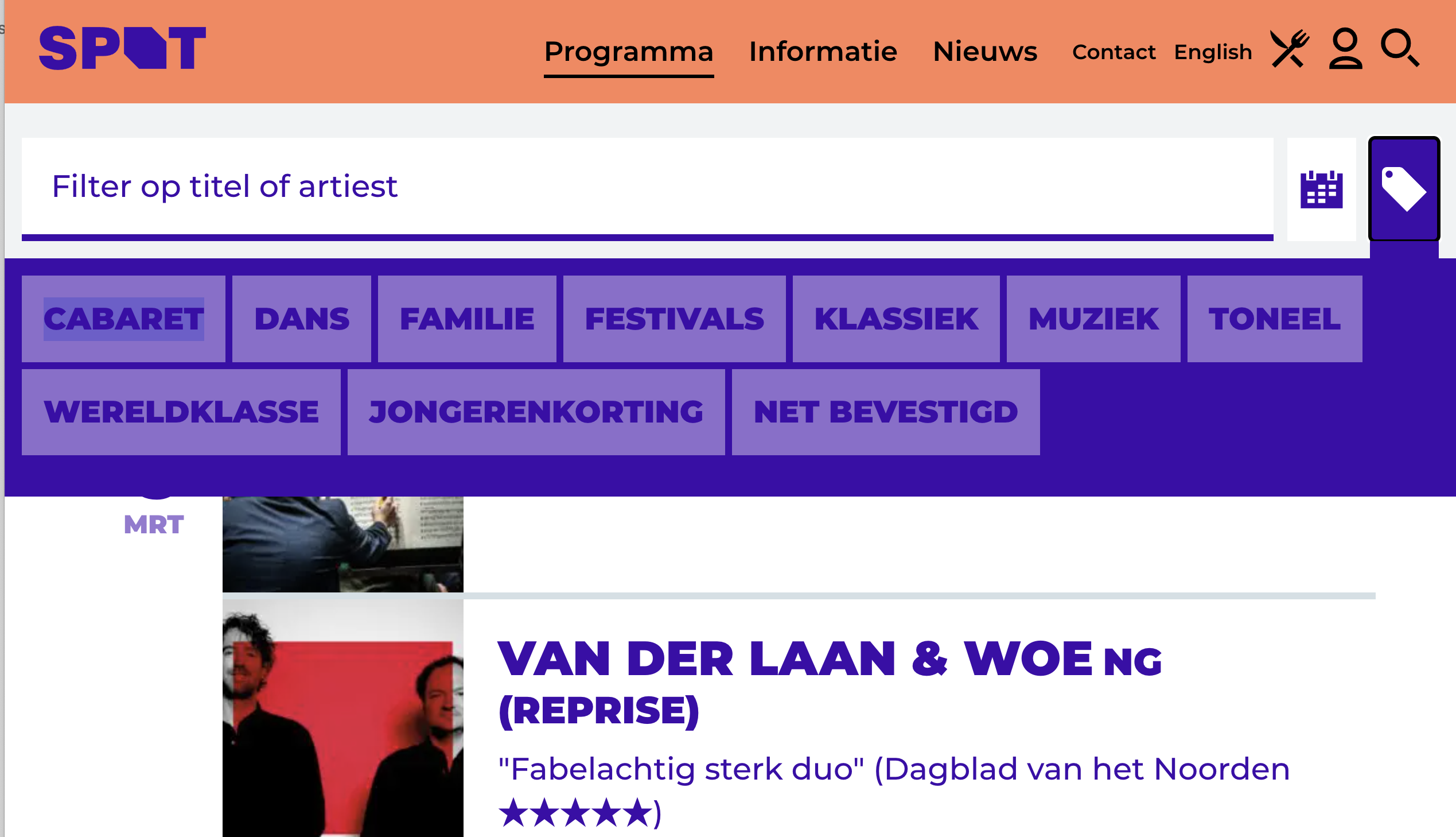 categorieën buttons