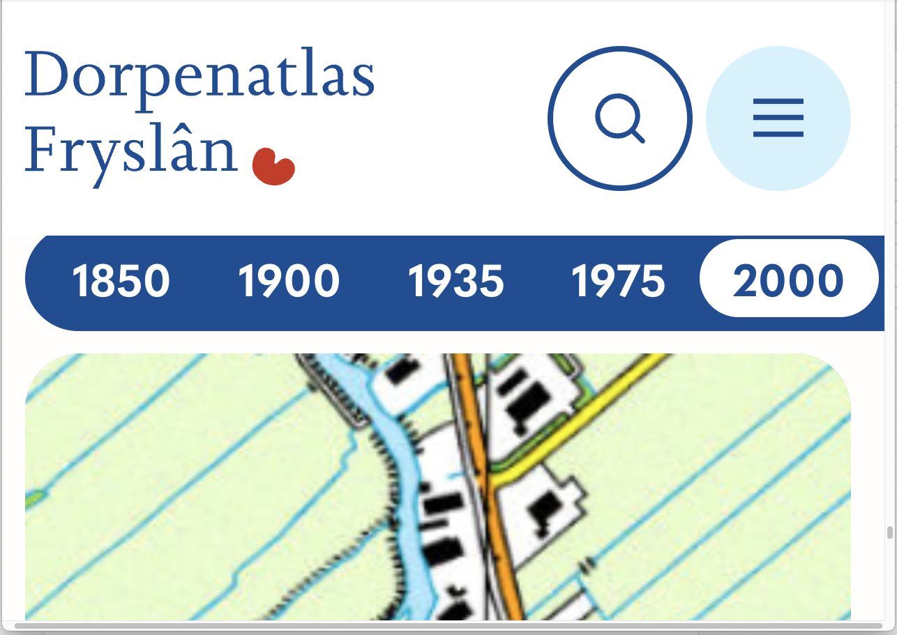 kaart met jaarnavigatie tot 2000
