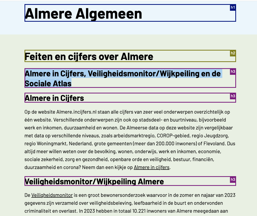 koppen op pagina Almere Algemeen