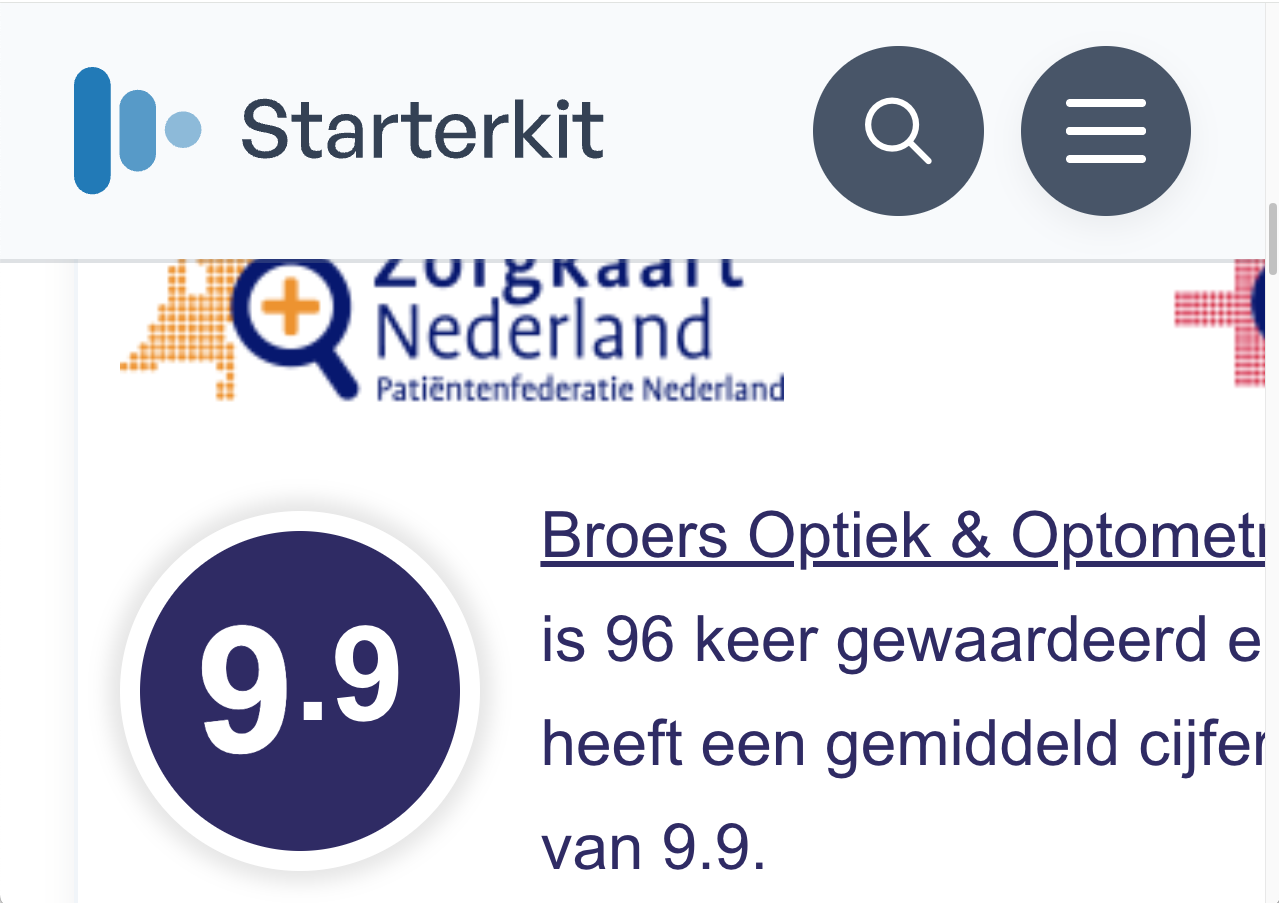 zorgkaart deels buiten beeld