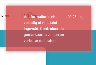 foutmelding in rood kader