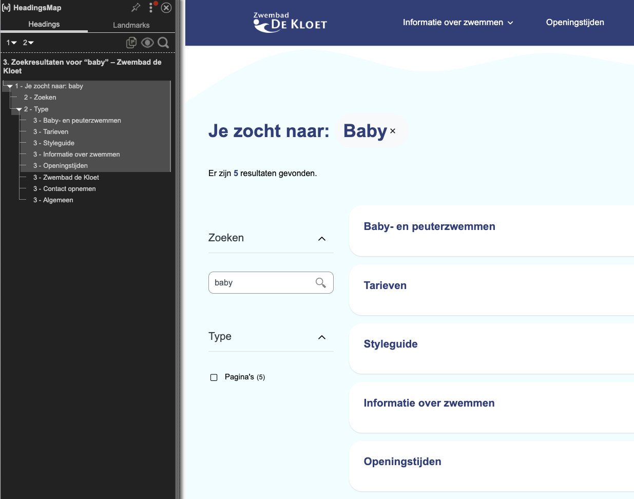 koppenlijst zoekresultaten