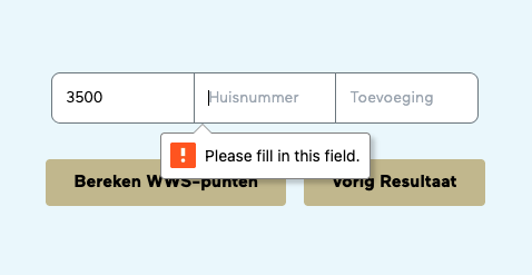 browservalidatie bij huisnummerveld