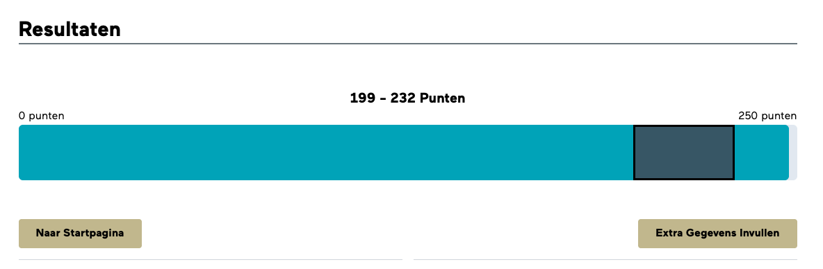 knoppen onder resultatenbalk