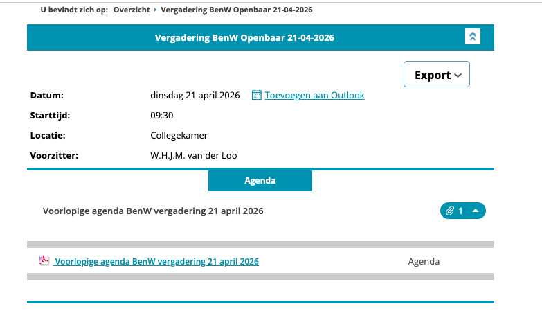 vergaderingoverzicht