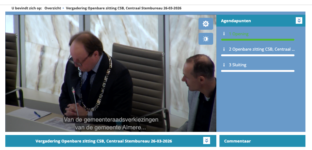 videoplayer met actief lopend fragment