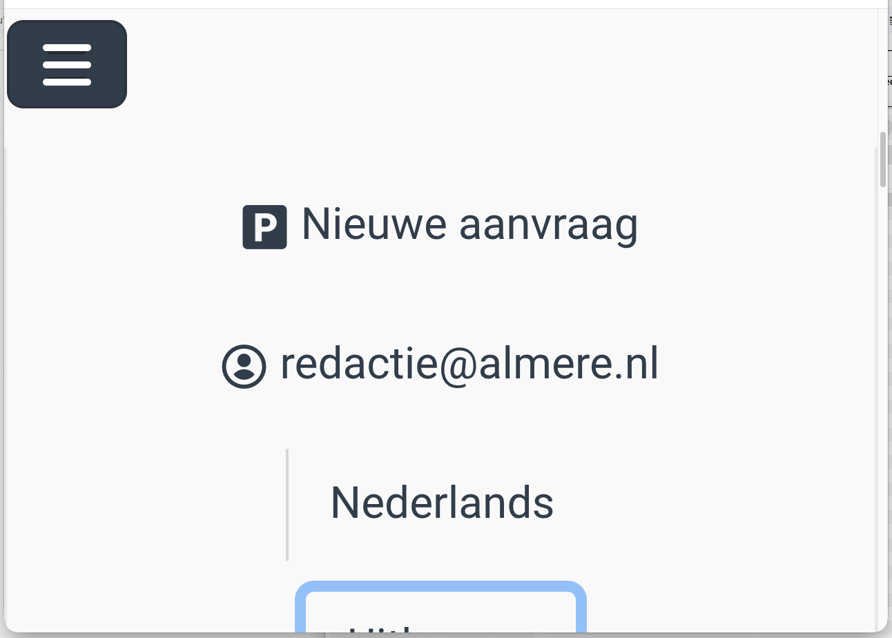 hoofdmenu op 400% zoom