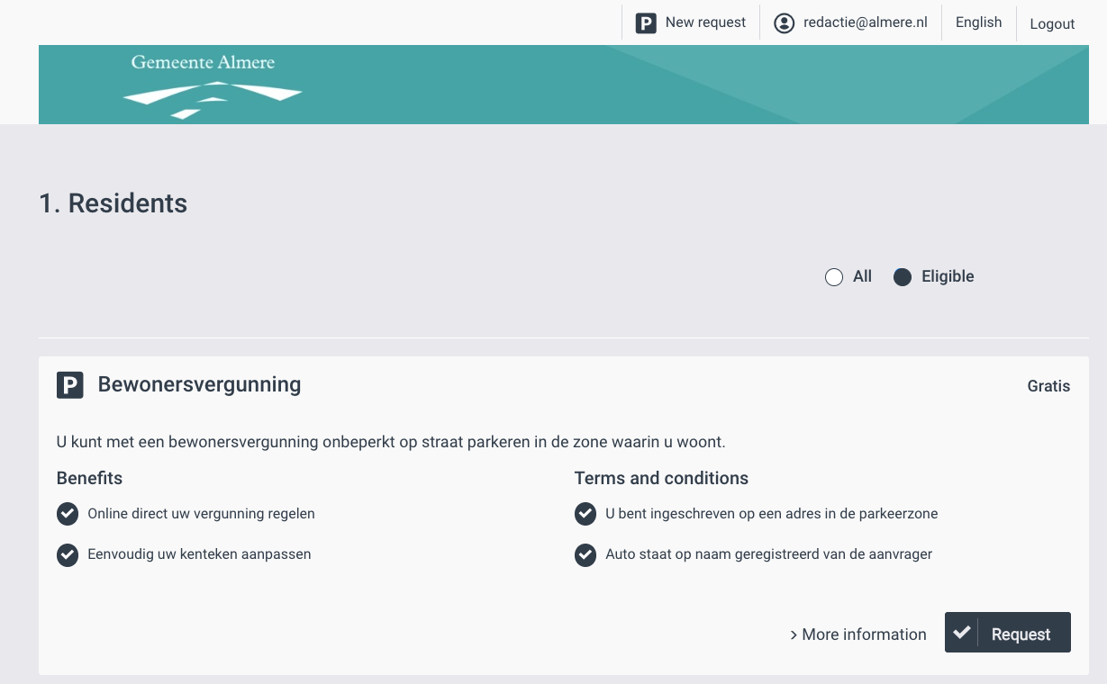Engelse pagina met producten