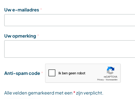 formulier met sterretjes