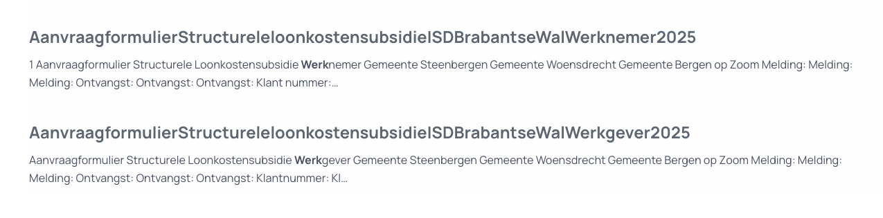 titels zoekresultaten