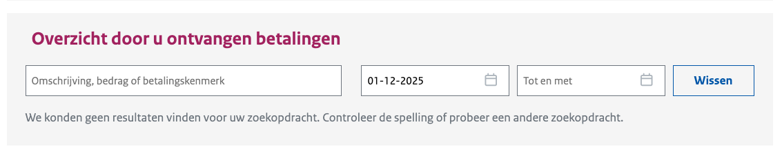 tekst bij geen resultaten