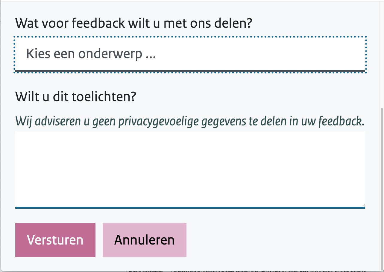 popup feedback