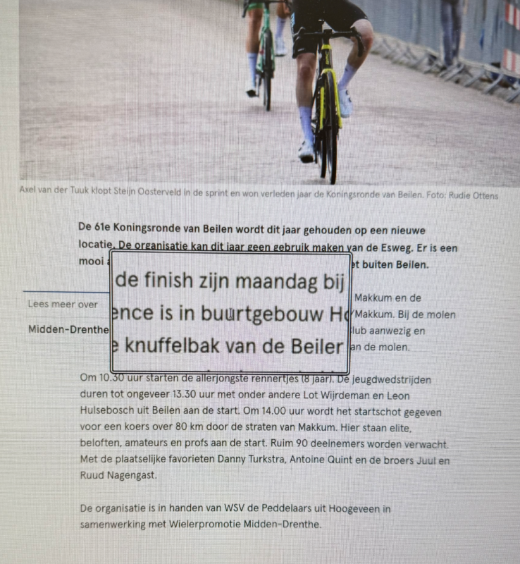 Vergrootglas boven artikel